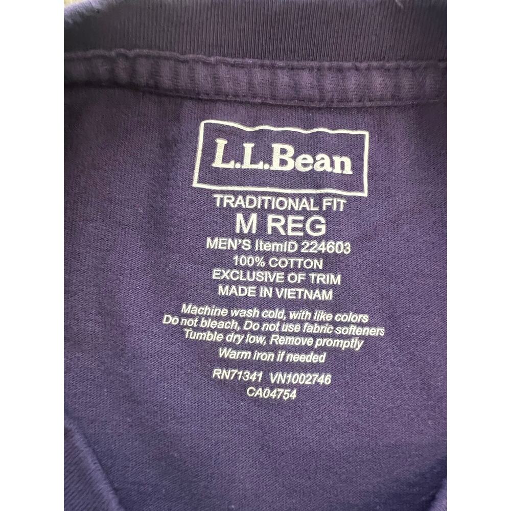 L.L. Bean Set Of 2 Men's Carefree Unshrinkable T-Shirt Traditional Fit Medium - Picture 5 of 8